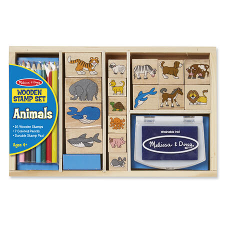 Dřevěná razítka v krabičce Zvířátka - 1