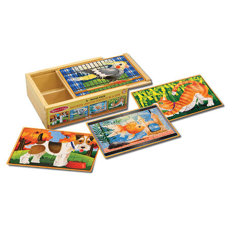 Dřevěné puzzle v krabičce Mazlíčci - 2