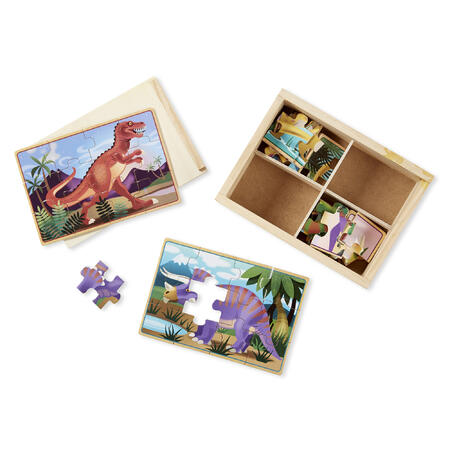 Dřevěné puzzle v krabičce Dino - 3