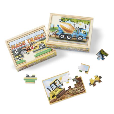 Dřevěné puzzle v krabičce Dopravní prostředky - 4
